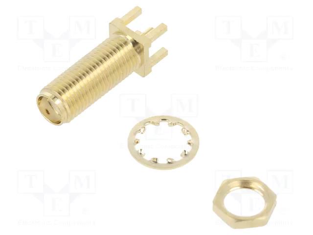 Connector: SMA; socket; female; straight; THT; for panel mounting ADAM TECH RF2152T0050GHDW