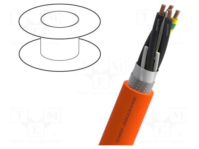 Wire: servo drive; MOTIONLINE® ADVANCED; 4G4mm2; orange; stranded NEXANS 13-EYS11G04R-A5