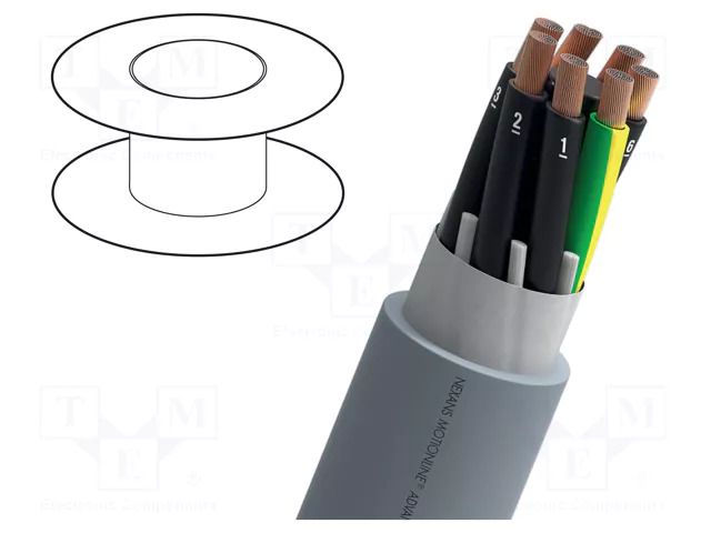 Wire; MOTIONLINE® ADVANCED; 4G6mm2; unshielded; 1kV; Cu; stranded NEXANS F160004T300