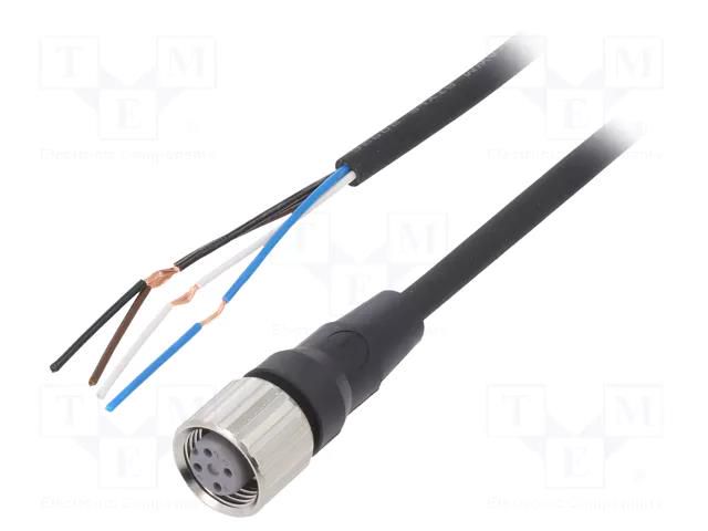 Cable: for sensors/automation; M12; PIN: 4; straight; Len: 5m; plug OMRON XS2FM12PUR4S5M