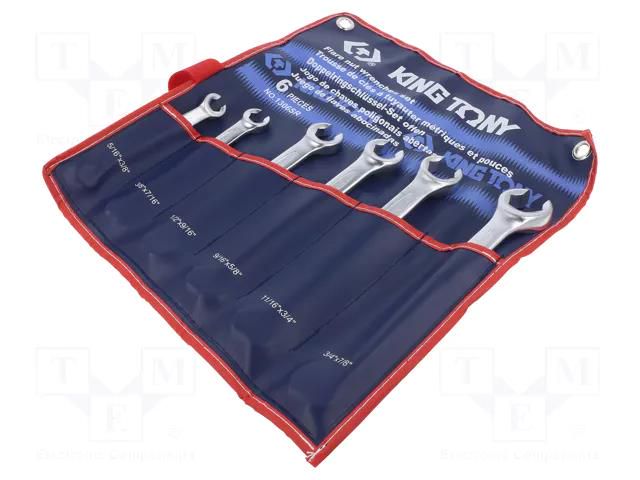 Wrenches set; inch,for brake lines; 6pcs. KING TONY KT-1306SR