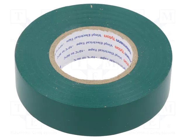 Tape: electrical insulating; W: 19mm; L: 20m; Thk: 0.15mm; green HELLERMANNTYTON HTAPE-FLX-19GR