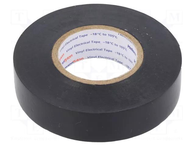Tape: electrical insulating; W: 19mm; L: 20m; Thk: 0.18mm; black HELLERMANNTYTON HTAPE-FLEX-19/10