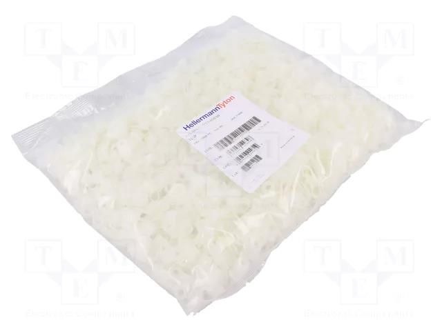 Fixing clamp; Cable P-clips; ØBundle : 6.5mm; W: 10mm; polyamide HELLERMANNTYTON H3P-PA66-NA