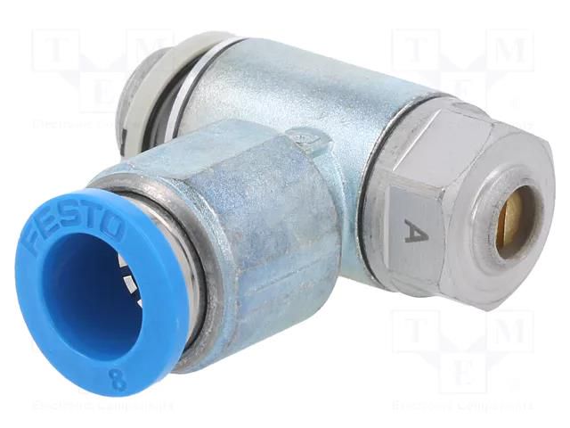 Throttle-check valve; 0.2÷10bar; zinc casting chrome; 215l/min FESTO GRLA-1/8-QS-8-D