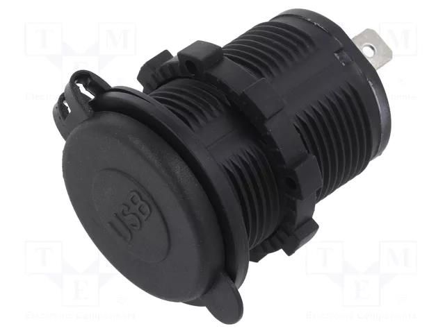 USB power supply; USB A socket x2; Sup.volt: 12÷24VDC; black 4CARMEDIA CAR-USBX2-WH