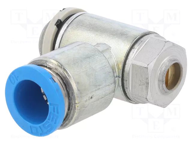 Throttle-check valve; 0.2÷10bar; zinc casting chrome; 480l/min FESTO GRLA-1/4-QS-10-D