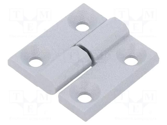 Hinge; Width: 40mm; cast zinc; silver; H: 40mm; left; Holes no: 4 ELESA+GANTER GN337ZD40-40A-2-SR