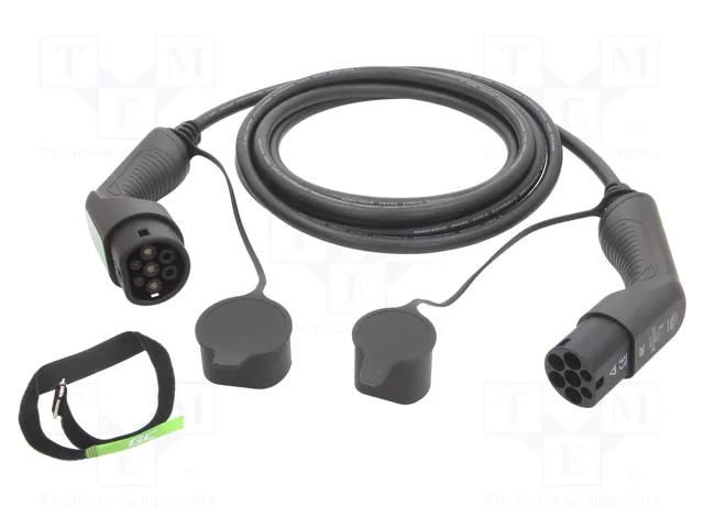 Cable: eMobility; 230V; 7.2kW; IP55; single-phase; 5m; 32A; -30÷50°C GREEN CELL GC-EV09