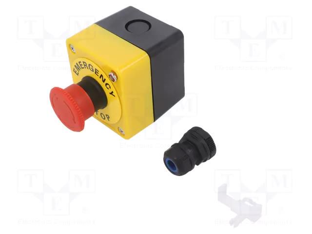 Control cassette; Stabl.pos: 2; NC + NO; red; none; IP65; mushroom OMRON A22E-M-11B