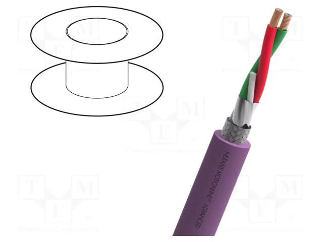 Wire; MOTIONLINE® FIXED INSTALLATION; 1x2x0.64mm2; PROFIBUS NEXANS 13-DRX22X02R