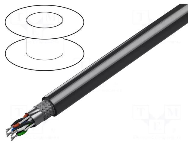 Wire; 8x2x22AWG; RS232; stranded; Cu; PVC; chrome; 152m; CPR: Eca BELDEN 8308.060500
