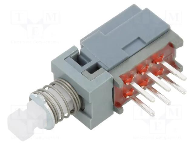 Switch: push-button; Pos: 2; DPDT; 0.1A/30VDC; ON-ON; Illumin: none E-SWITCH PBH2UEENAGX