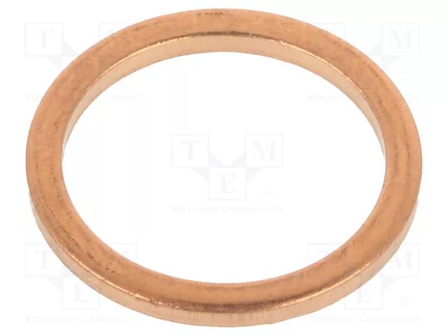Gasket; copper; Thk: 1.5mm; Øint: 14mm; Øout: 18mm; DIN 7603 ELESA+GANTER DIN7603-CU-14-18-A