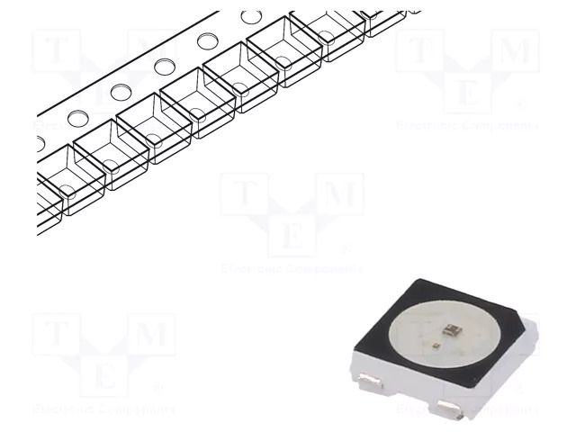Programmable LED; RGB; SMD; 5050,PLCC4; 3.7÷5.5VDC; 5x5x1.6mm OPSCO Optoelectronics SK6812-B