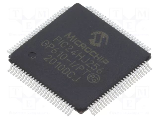 IC: PIC microcontroller; 256kB; SMD; TQFP100; PIC24; in-tray MICROCHIP TECHNOLOGY 24HJ256GP610-I/PT