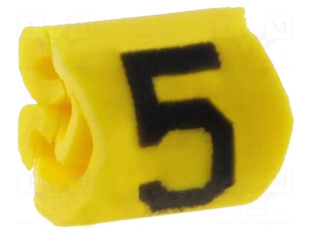 Markers; Marking: 5; 1÷3mm; PVC; yellow; -65÷105°C; leaded; HGDC1-3 HELLERMANNTYTON 515-01654