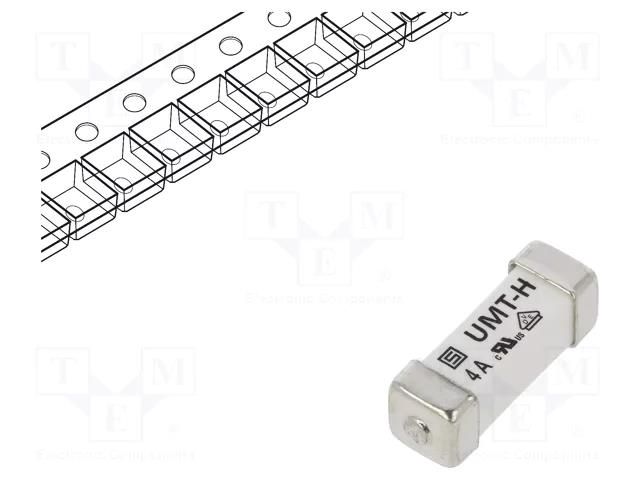 Fuse: fuse; 4A; 277VAC; 125VDC; time-lag; ceramic; 5.3x16mm; SMD SCHURTER 3403.0280.23