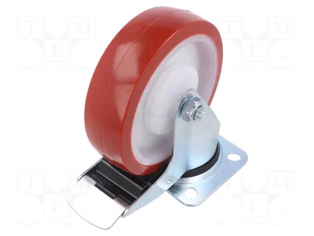 Transport wheel; Ø: 125mm; W: 37mm; H: 156mm; torsional with lock RADER KPE-POPUB-125K1HC