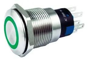 VR SW, ILLUM, SPST-NO/NC, GRN, 5A, 250V MC010915
