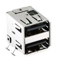 USB STACKED SOCKET, 2.0 TYP A, 4 X 2 POS 2410 05