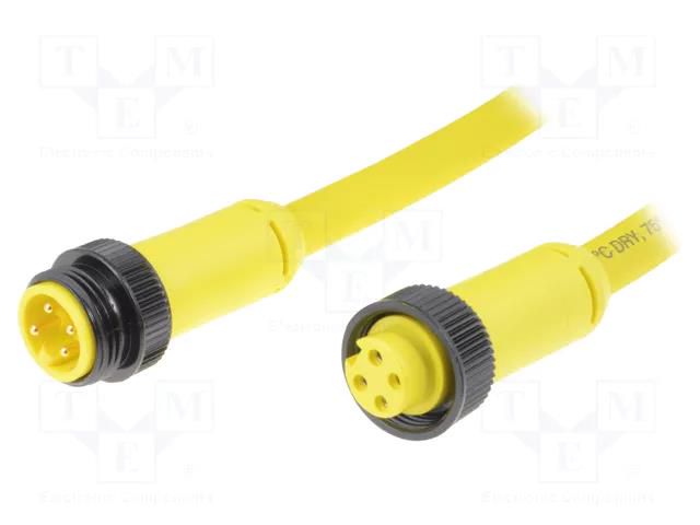 Cable: for sensors/automation; PIN: 4; plug; 600V; IP67; 12m; 10A MOLEX 114030K12M120