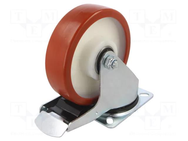 Transport wheel; Ø: 160mm; W: 45mm; H: 195mm; torsional; 350kg; steel RADER KPE-POPUB-160K