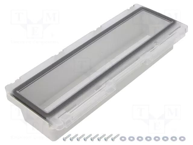 Inspection windows; polycarbonate; 257x108x25mm; IP65 FIBOX L13