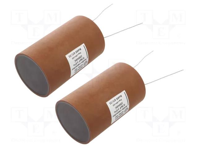 Capacitor: aluminum-polypropylene-paper; 9uF; 250VDC; ±5%; THT MIFLEX KPAL04-9U/250