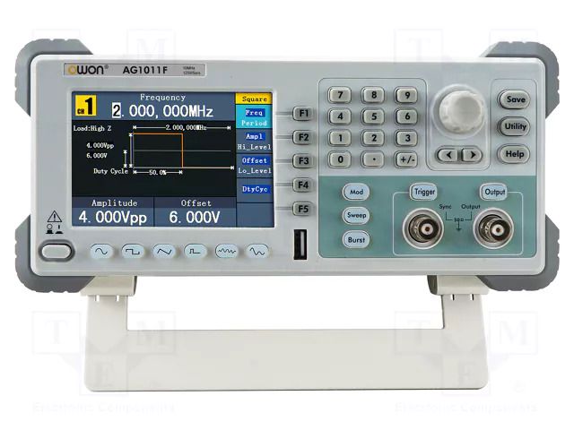 Generator: arbitrary, function; 10MHz; LCD 4,3"; 480x320; Ch: 1 OWON AG1011F