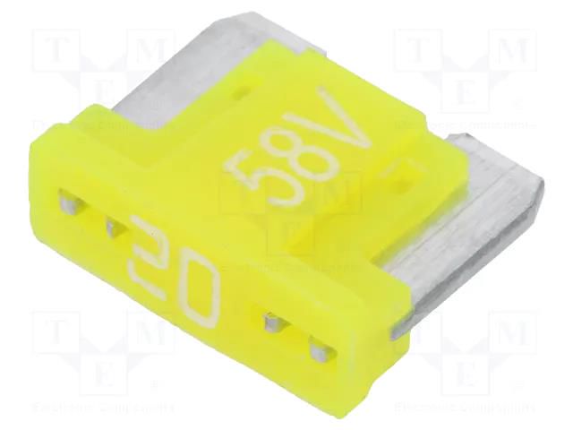 Fuse: fuse; 20A; 58VDC; automotive; 11mm; MINI; tin alloy ESKA 341731-58V