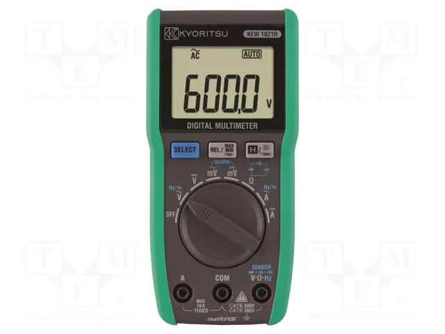 Digital multimeter; LCD; (6000); VDC: 600mV,6V,60V,600V; True RMS KYORITSU KEW1021R