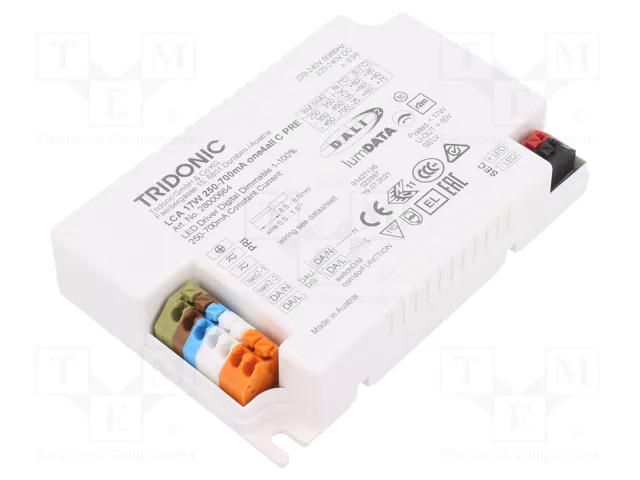 Power supply: switching; LED; 17W; 15÷50VDC; 250÷700mA; 198÷264VAC TRIDONIC 28000664