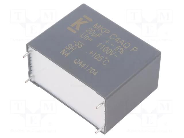 Capacitor: polypropylene; DC-Link; 20uF; THT; ESR: 7.2mΩ; C4AQ-P KEMET C4AQQBW5200P3MJ