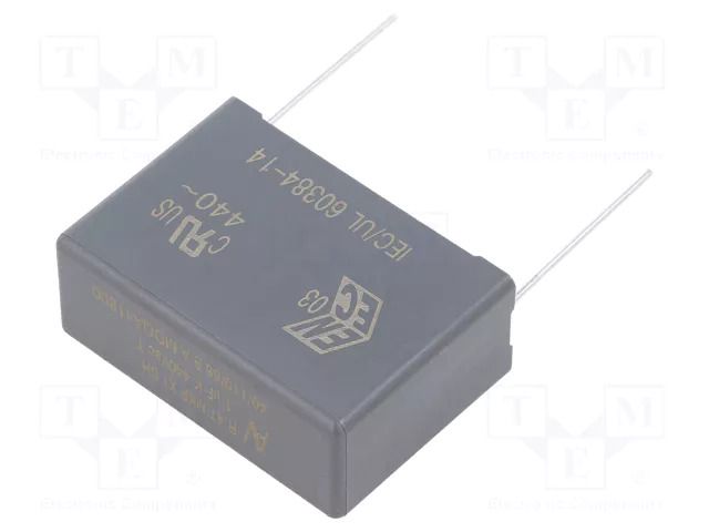 Capacitor: polypropylene; X1; R47 X1; 1uF; Uoper: 1kVDC; 440VAC KEMET R474W410050A1KV057