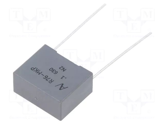 Capacitor: polypropylene; 0.1uF; 630VDC; 400VAC; 6.13A; THT; R76 KEMET R76PI31005050J