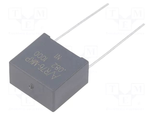 Capacitor: polypropylene; 0.082uF; Uoper: 1kVDC; 600VAC; 5.779A KEMET R76QI28205050J