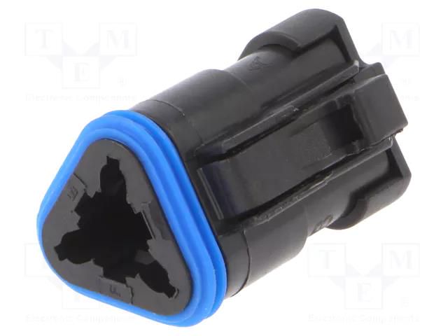 Connector: wire-wire; terminals, size 16; plug; female; PX0; PIN: 3 BULGIN PX0105S03BK