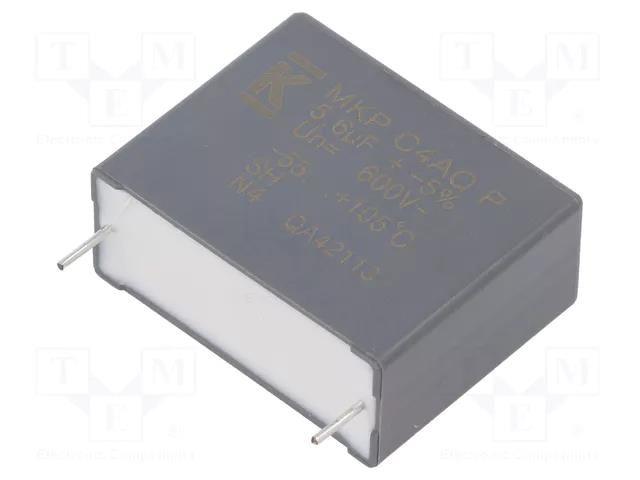 Capacitor: polypropylene; DC-Link; 5.6uF; THT; ESR: 11.8mΩ; C4AQ-P KEMET C4AQHBU4560P1XJ
