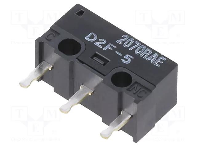 Microswitch SNAP ACTION; SPDT; Rcont max: 30mΩ; ON-(OFF); Pos: 2 OMRON Electronic Components D2F-5