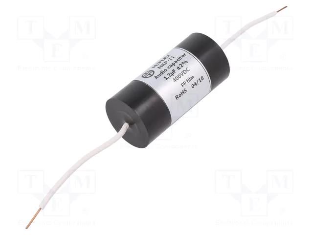 Capacitor: polypropylene; 1.2uF; 400VDC; ±2%; Ø25x51mm; -25÷85°C MIFLEX MKP11-1.2U/400