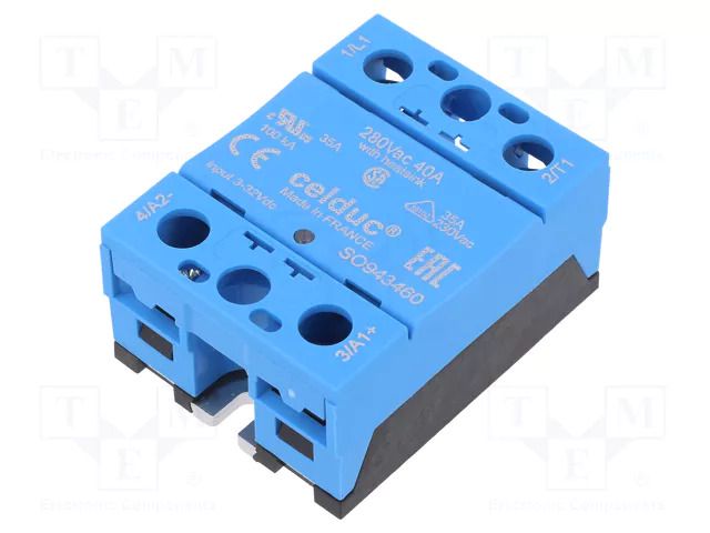 Relay: solid state; Ucntrl: 3÷32VDC; 40A; 12÷280VAC; SO9; 1-phase CELDUC SO943460
