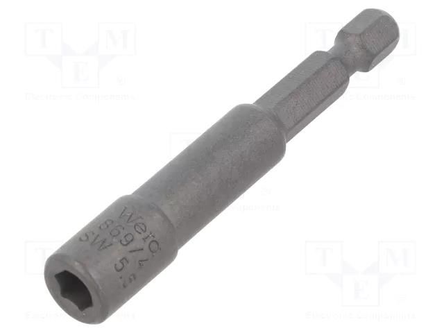 Screwdriver bit; 6-angles socket; HEX 5.5mm; Overall len: 65mm WERA WERA.05060272001