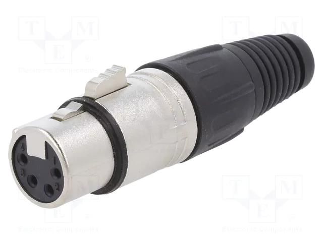 Connector: XLR; plug; female; PIN: 4; straight; for cable; soldering CLIFF FC6150