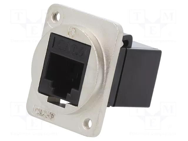 Coupler; FT; Cat: 6; 8p8c; RJ45 socket,both sides; 19x24mm; metal CLIFF CP30222M3