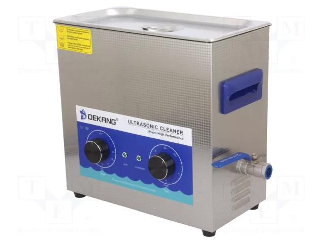 Ultrasonic washer; 300x155x150mm; 40kHz; 20÷80°C; 230VAC; 6.5l DEKANG DK-600H