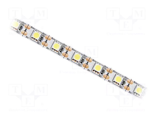 LED tape; white neutral; 5050; LED/m: 60; 10mm; white PCB; IP20 IPIXEL LED S010060CA1LZ-NNW