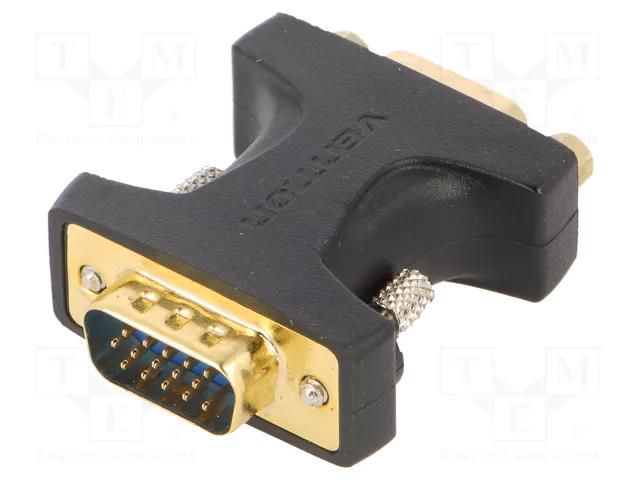 Adapter; Support: FullHD 3D; black; Input: D-Sub 15pin HD  plug VENTION DDFB0