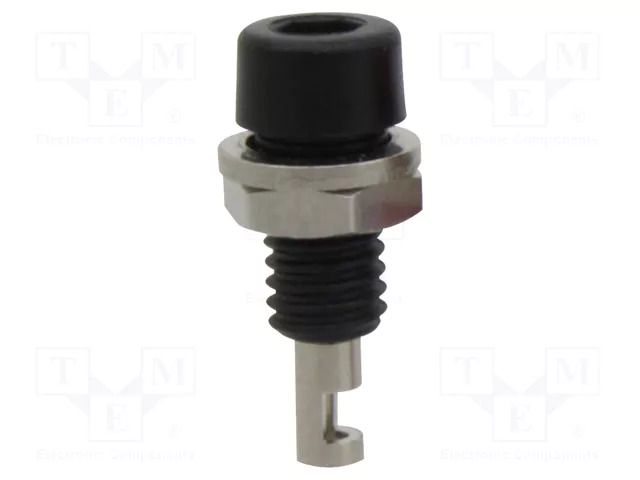 Connector: 2mm banana; socket; 10A; black; Plating: nickel plated DONAU ELEKTRONIK D-221