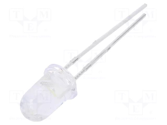 LED; white cold; 5mm; 14250÷28500mcd; 15°; Front: convex EVERLIGHT 334-15/T2C1-1WYB